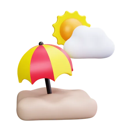 Beach umbrella  3D Icon