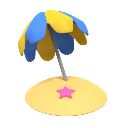 Beach Umbrella  3D Illustration