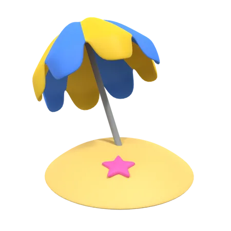 Beach Umbrella  3D Illustration