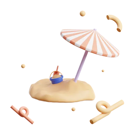 Umbrella Beach 3 D Icon 3D Icon