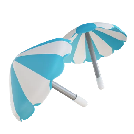 3 D Illustration Beach Umbrella 3D Icon