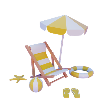 Beach Vacation  3D Illustration