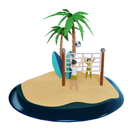 Beach-volley  3D Icon