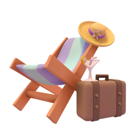 Immerse Yourself In The Tranquil Vibes Of Our 3 D Illustration Depicting Beachside Relaxation 3D Icon