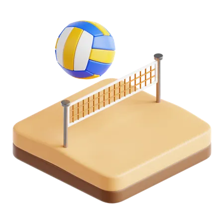 Beach-Volleyball  3D Icon