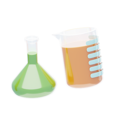 Beaker And Bottle  3D Icon