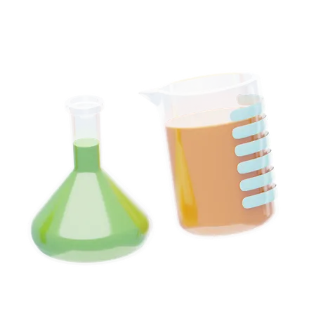 Beaker And Bottle  3D Icon