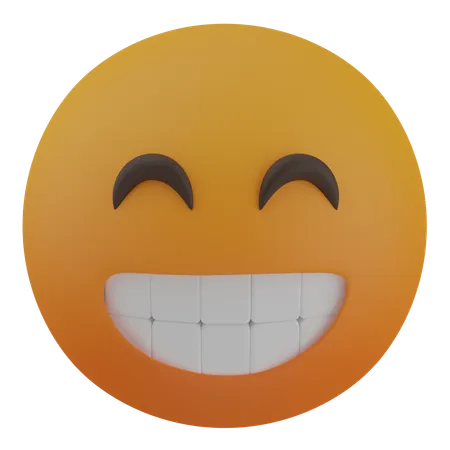 Beaming Face with Smiling Eyes  3D Icon