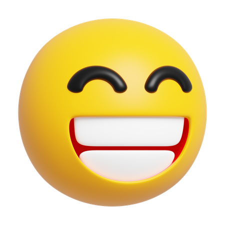 Beaming Face with Smiling Eyes Emoji  3D Icon
