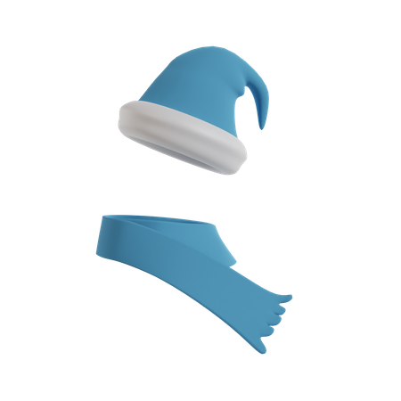 Beanie Cap And Scarf  3D Icon