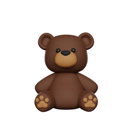 Cute 3 D Character Bear Toy 3D Icon