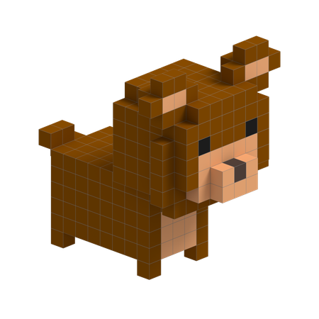 Bear Cute Voxel Art  3D Icon