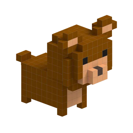 Bear Cute Voxel Art  3D Icon