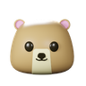3d bear head