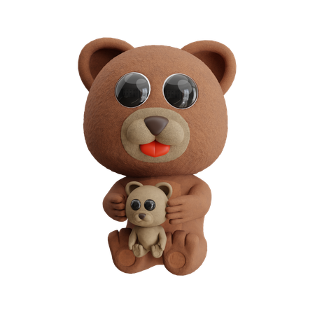 곰 인형 포옹  3D Illustration