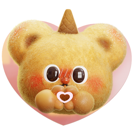Bear Love  3D Icon