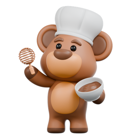 Bear Make Cake  3D Icon
