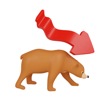 Bear Market 3 D Icon Contains PNG BLEND GLTF And OBJ Files 3D Icon