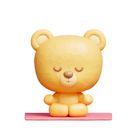 Bear Meditation Yoga  3D Illustration