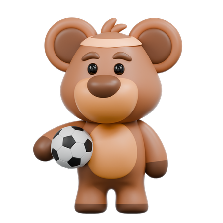 Bear Soccer  3D Illustration