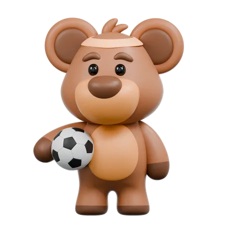 Bear Soccer  3D Illustration