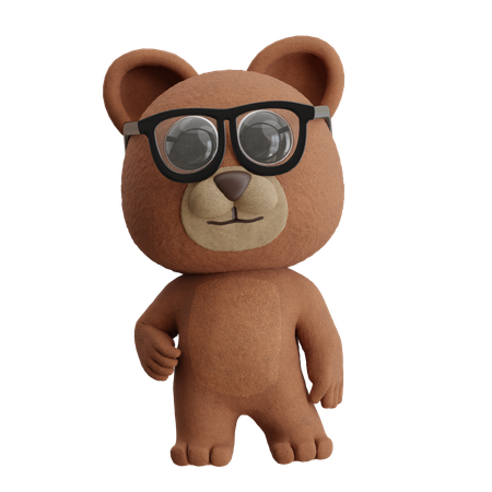 Bear Using Sunglasses  3D Illustration