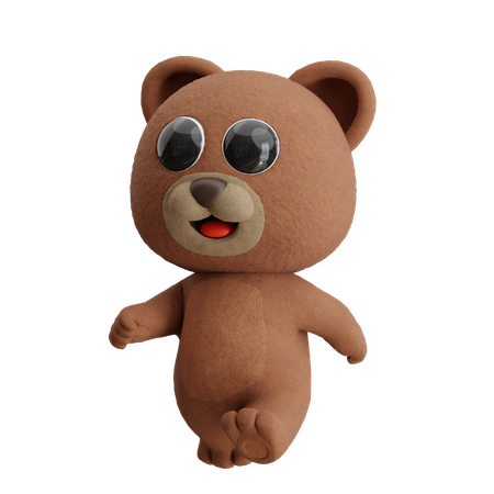 Bear Walking Leisurely  3D Illustration