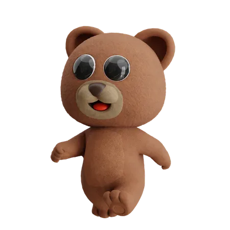 Bear Walking Leisurely  3D Illustration