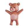 free 3d bear waving hand 