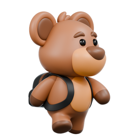 Bear With Bag  3D Illustration