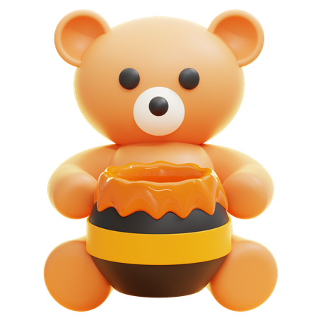 BEAR WITH HONEY  3D Icon