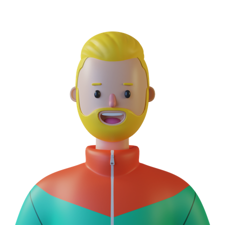 Beard Male  3D Illustration