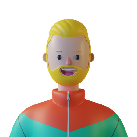 Beard Male 3D Illustration