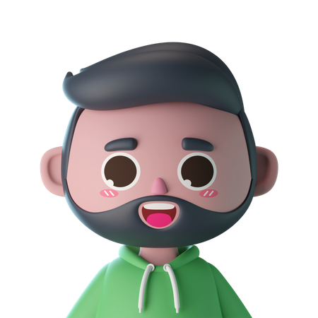 Beard Man  3D Icon