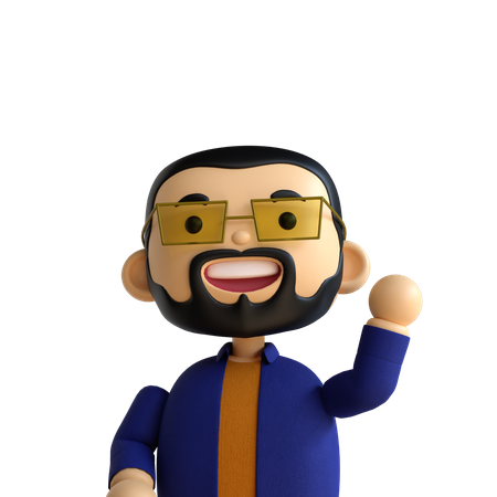 Beard Man  3D Icon