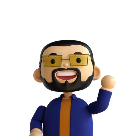 Beard Man  3D Icon