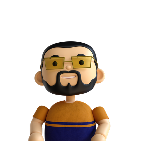 Beard Man  3D Icon