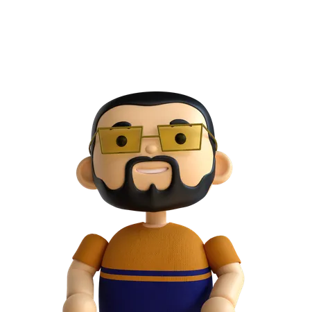 Beard Man  3D Icon