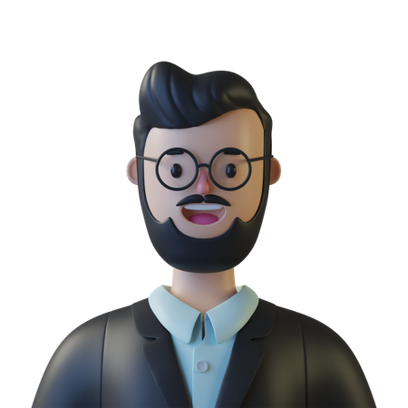 Beard Man  3D Illustration