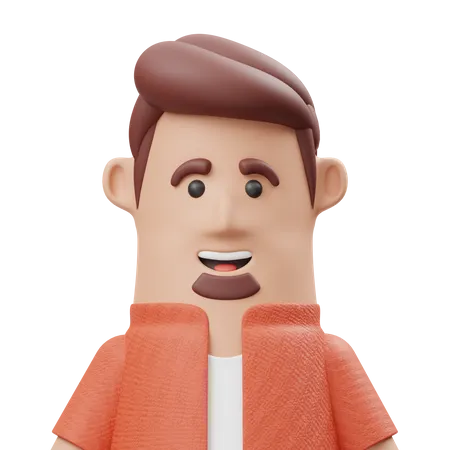 Beard Man  3D Illustration