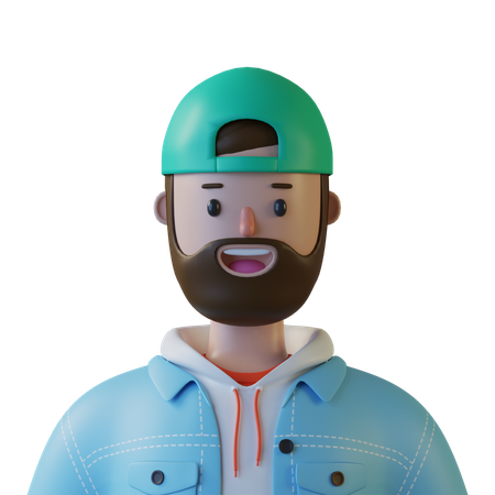 Beard Man 3D Illustration