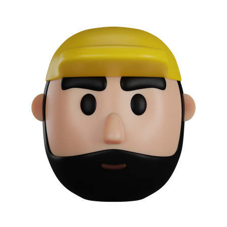 Beard Man 3D Icon