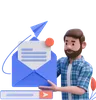 Beard Man Sending Mail