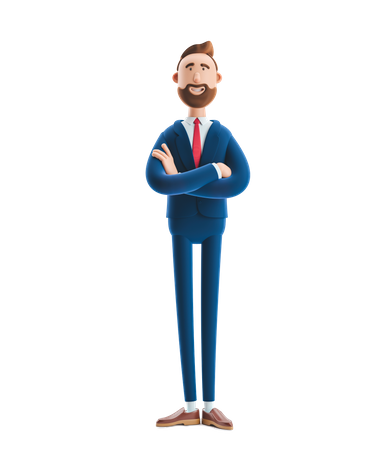 Bearded Businessman 3D Illustration