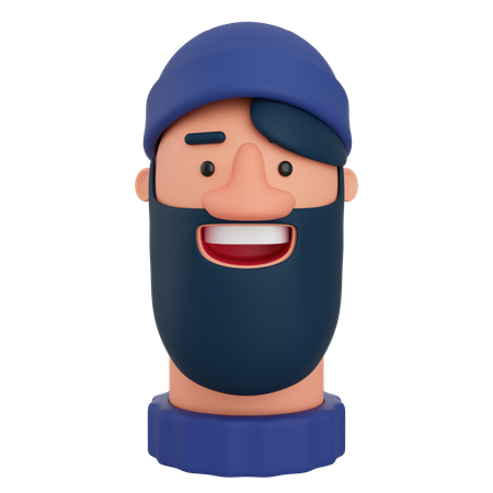 Bearded Man  3D Icon