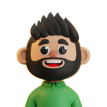 수염난 남자  3D Icon