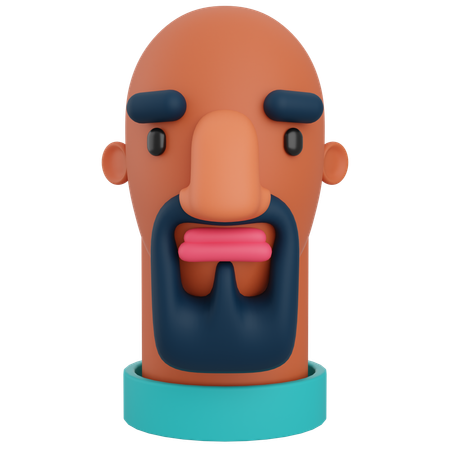 Bearded Man  3D Icon