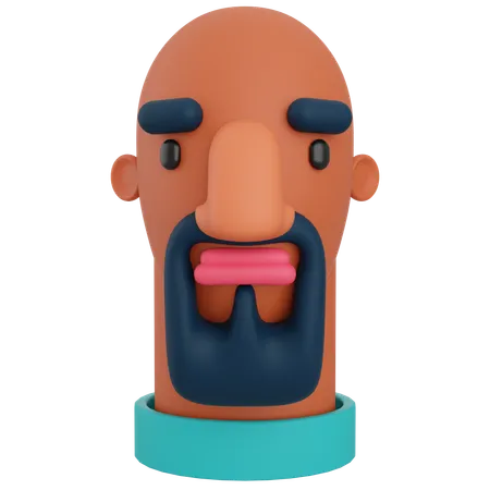 Bearded Man  3D Icon