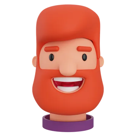 Bearded Man  3D Icon