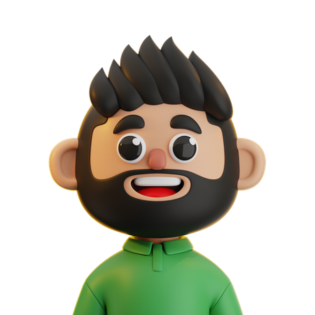 Bearded Man  3D Icon